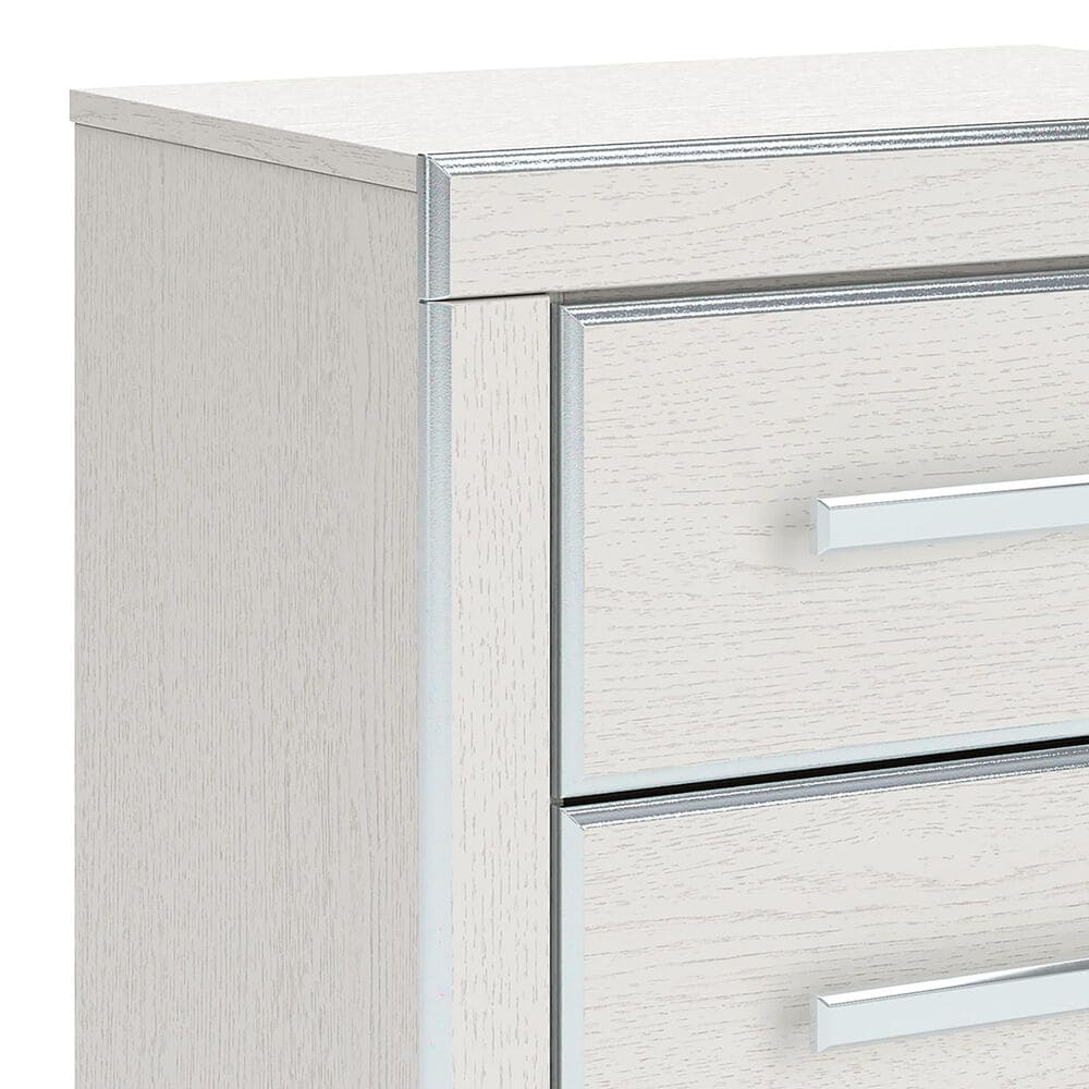 Ashley Zuraleus 2-Drawer Night Stand in Matte White and Chrome, , large