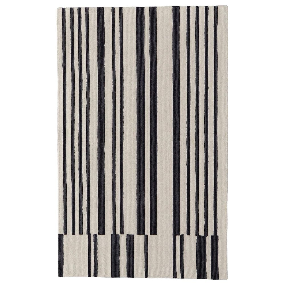 Feizy Maguire 8901F 5" x 8" Ivory and Black Area Rug, , large