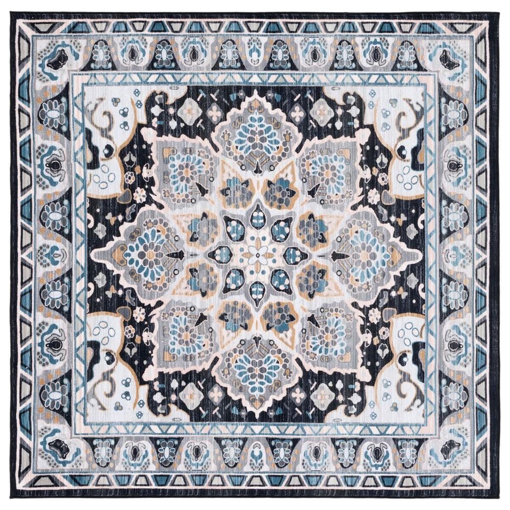 Safavieh Riviera 6"7" Square Grey and Light Blue Area Rug, , large