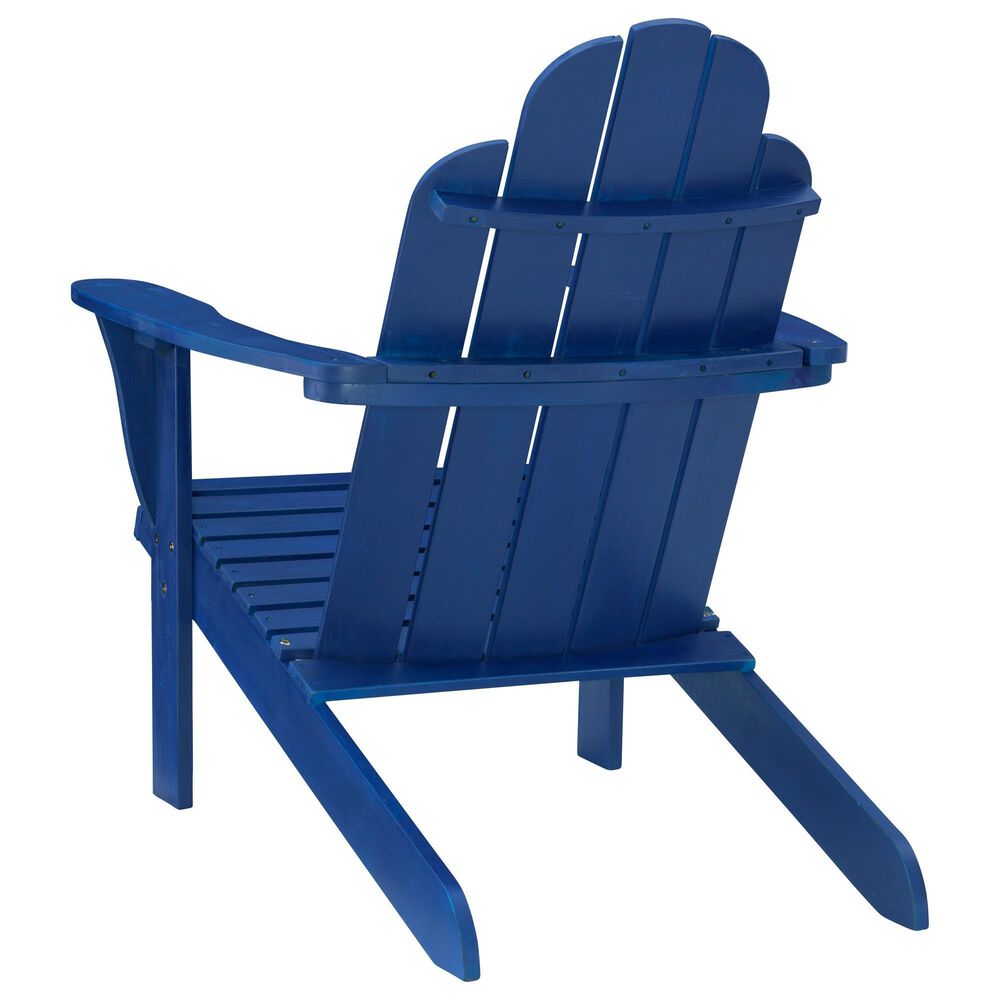 Linon Home Decor Adirondack Patio Chair in Blue, , large