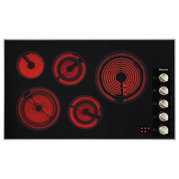 Miele 36" Electric Cooktop with 5 High Speed Ribbon Elements in Black, , large