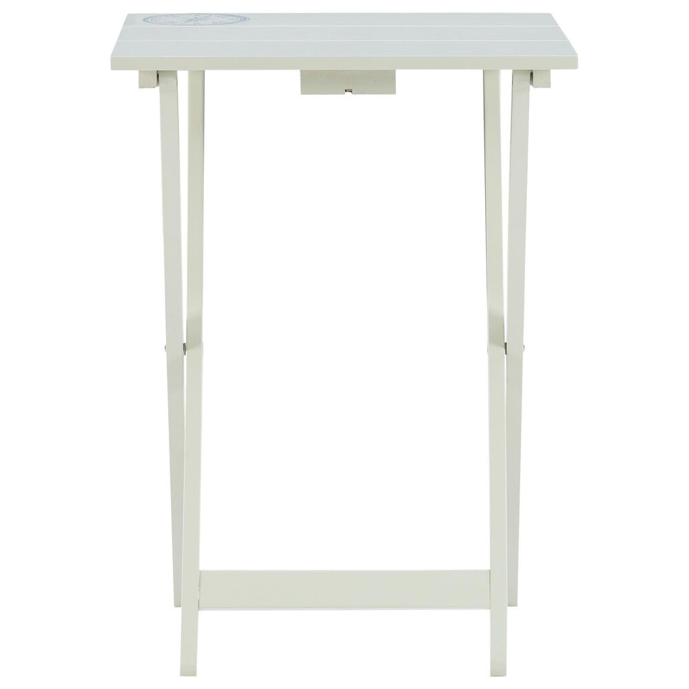 Linon Home Decor Compass Folding TV Tray Table Set with Stand in Light Gray (Set of 4), , large