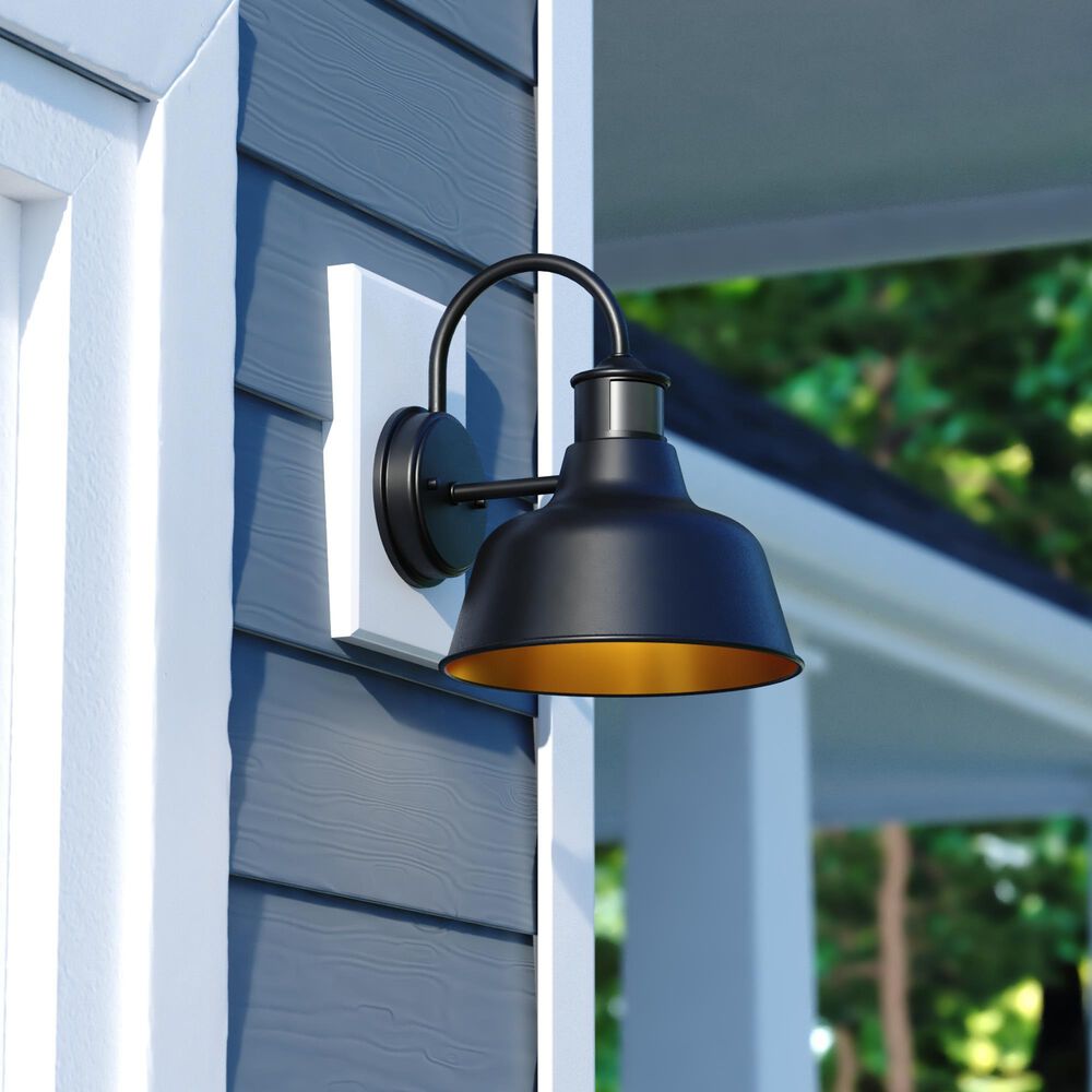 Vaxcel Cody 1-Light Outdoor Motion Sensor Wall Sconce in Dark Bronze and Light Gold, , large