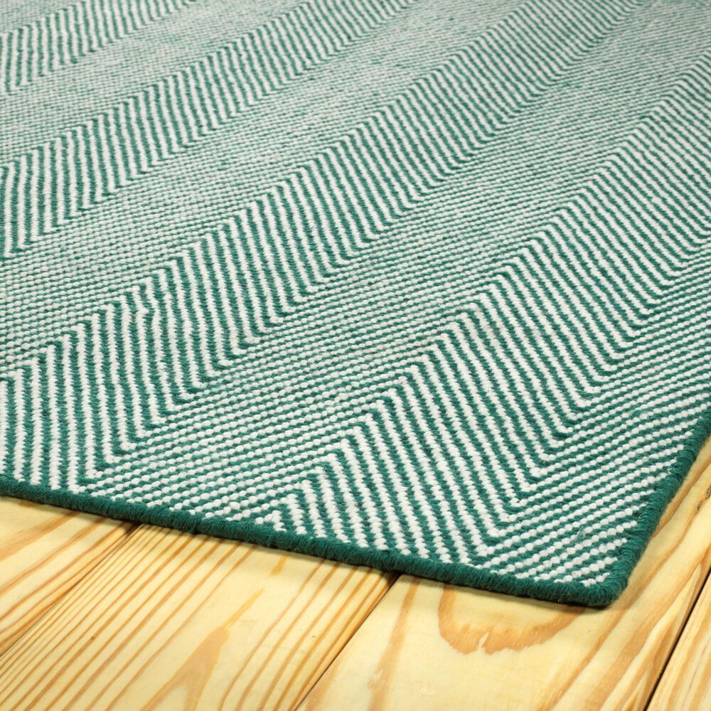 Kaleen Rugs Ziggy ZIG01-91 5&#39; x 7&#39;6&quot; Teal and White Indoor/Outdoor Area Rug, , large