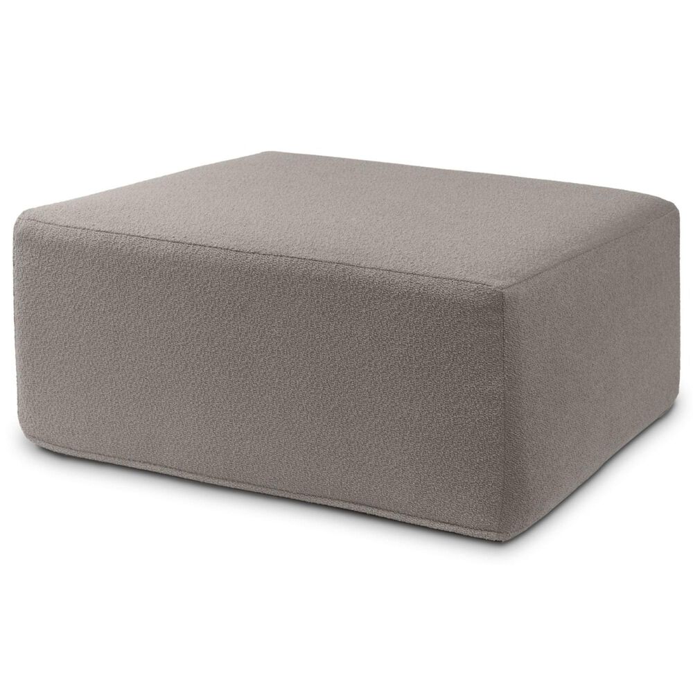 Jaxx Fairlie Boucle Fabric Ottoman in Dark Grey, , large