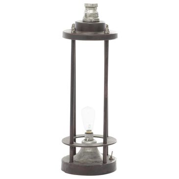 Maple and Jade 13" Industrial Metal Lantern in Brown, , large