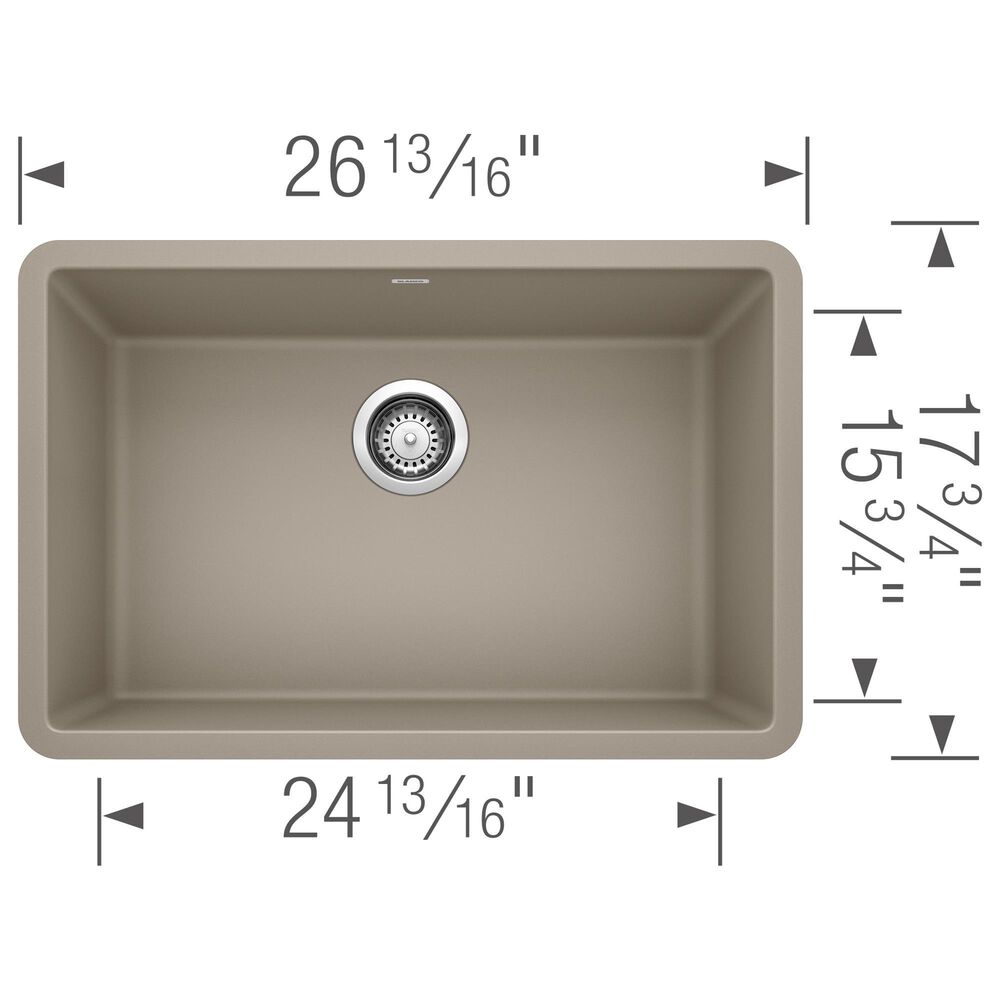 Blanco Precis 27&quot; Single Bowl Kitchen Sink in Truffle, , large