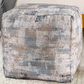 LR Home 18" Square Abstract Pouf in Taupe and Blue, , large