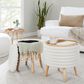 Lumisource Tray Plush 2-Piece Storage Ottoman Set in Cream, , large