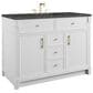 James Martin Bellshire 48" Single Bathroom Vanity in Bright White with 3 cm Parisien Bleu Silestone Top and Rectangular Sink, , large