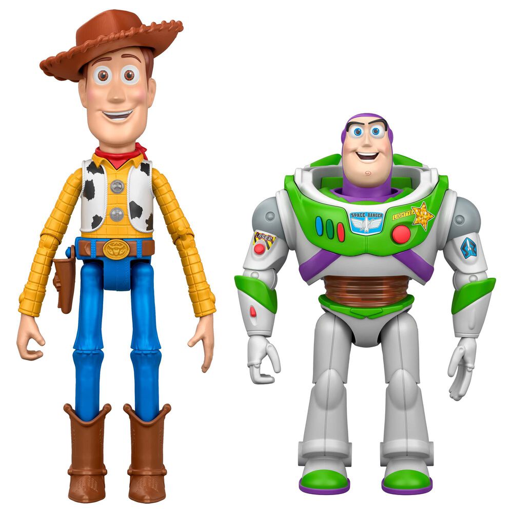 Pixar Toy Story 5 Interactable Woody and Buzz Lightyear Action Figures, , large