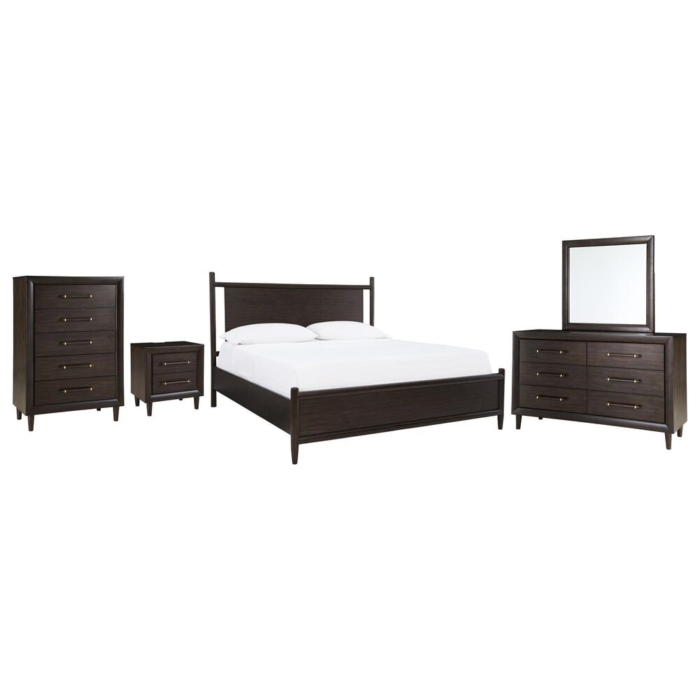 Ashley Dantenton 5 Piece Queen Panel Bedroom Set in Merlot, , large