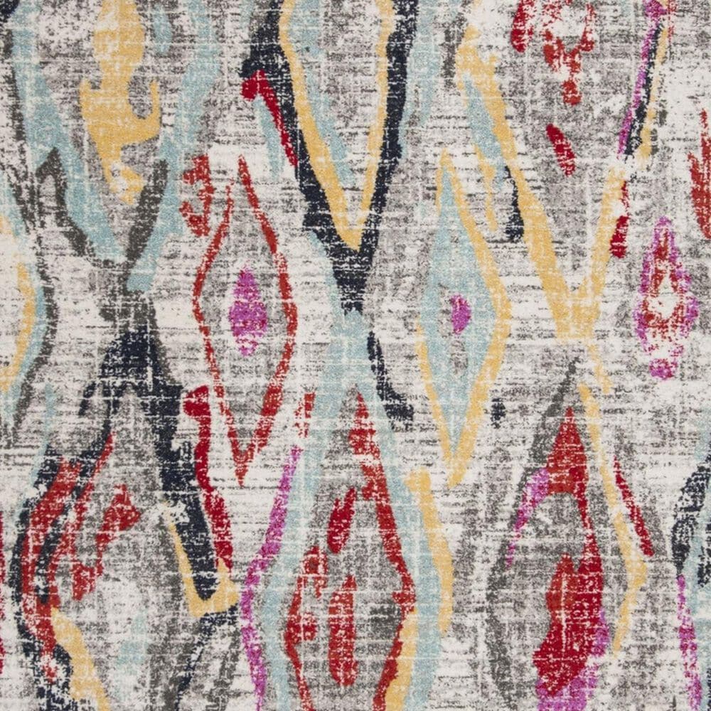 Safavieh Adirondack ADR209F 5&#39;1&quot; x 7&#39;6&quot; Light Grey and Red Area Rug, , large