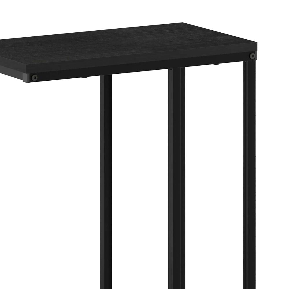 HOMLUX C Shaped Side Table in Americano and Black, , large