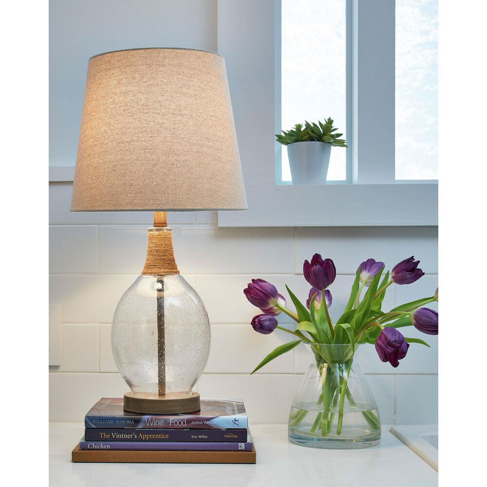 Ashley Clayleigh Table Lamp in Clear and Brown &#40;Set of 2&#41;, , large