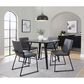 LumiSource Dutchess Side Chair with Grey Faux Leather Cushion in Black (Set of 2), , large