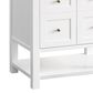 James Martin Vanities Breckenridge 30" Single Bathroom Vanity in Bright White with 3 cm Eternal Jasmine Pearl Quartz Top and Rectangular Sink, , large