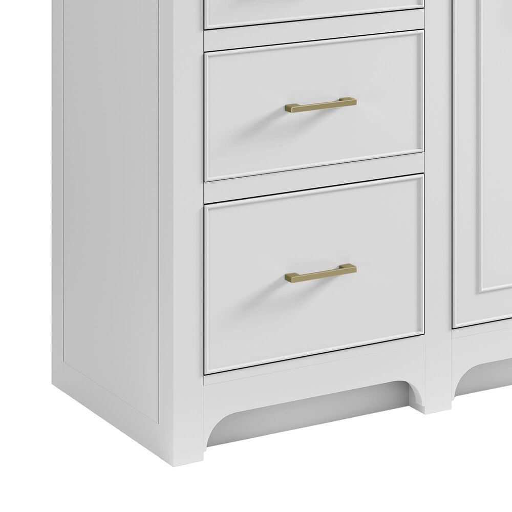 37B Lucerne 60" Single Bathroom Vanity in Bright White with Marble Top and Backsplash, , large
