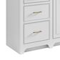 37B Lucerne 60" Single Bathroom Vanity in Bright White with Marble Top and Backsplash, , large