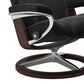 Stressless Wing Small Leather Chair and Ottoman in Paloma Black, , large
