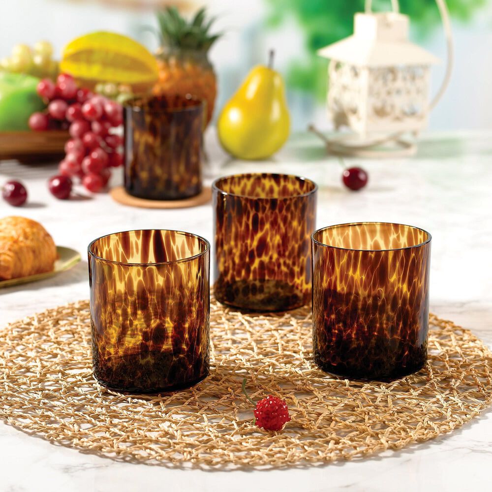 Gifts Plus 10.15 Oz Lowball Glass in Tortoise (Set of 4), , large