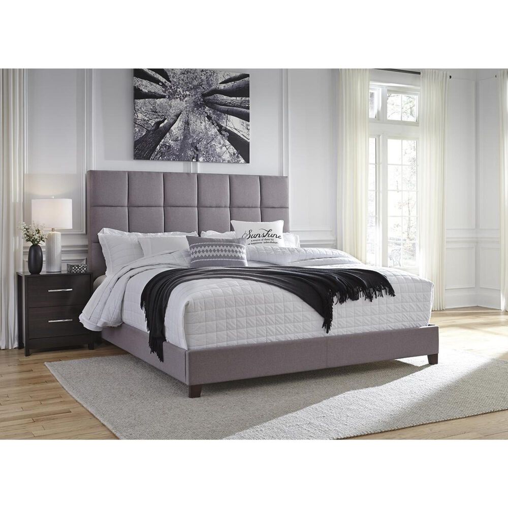 Signature Design by Ashley Dolante King Upholstered Bed in Gray, , large