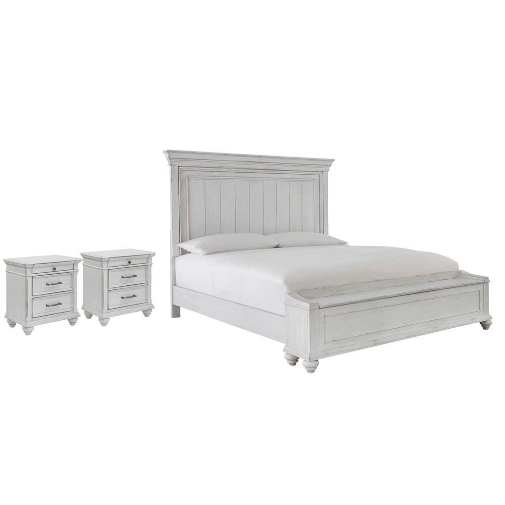 Ashley Kanwyn 3-Piece Queen Storage Bedroom Set in Whitewash, , large