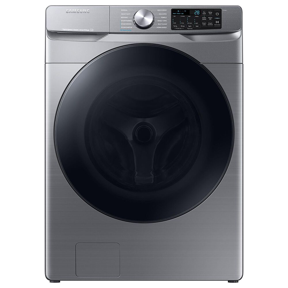 Samsung Appliance 4.5 Cu. Ft. Front Load Washer and 7.5 Cu. Ft. Electric Dryer Laundry Pair with Pedestal in Platinum, , large