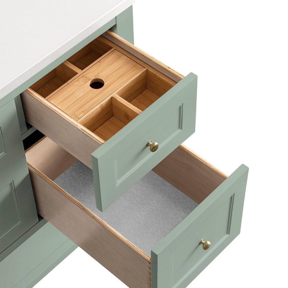 James Martin Vanities Breckenridge 48&quot; Single Bathroom Vanity in Smokey Celadon with 3 cm Ethereal Noctis Quartz Top and Rectangular Sink, , large