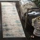 Safavieh Aria ARA156C 2" x 8" Cream and Blue Runner, , large
