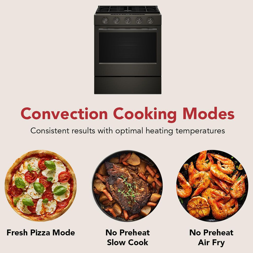 KitchenAid 2-Piece Kitchen Package with 30" Slide-In Smart Gas Range and 30" Over-the-Range Microwave Oven in Black Ore, , large