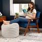Jaxx Paran Round Ottoman in Mondo Grey, , large