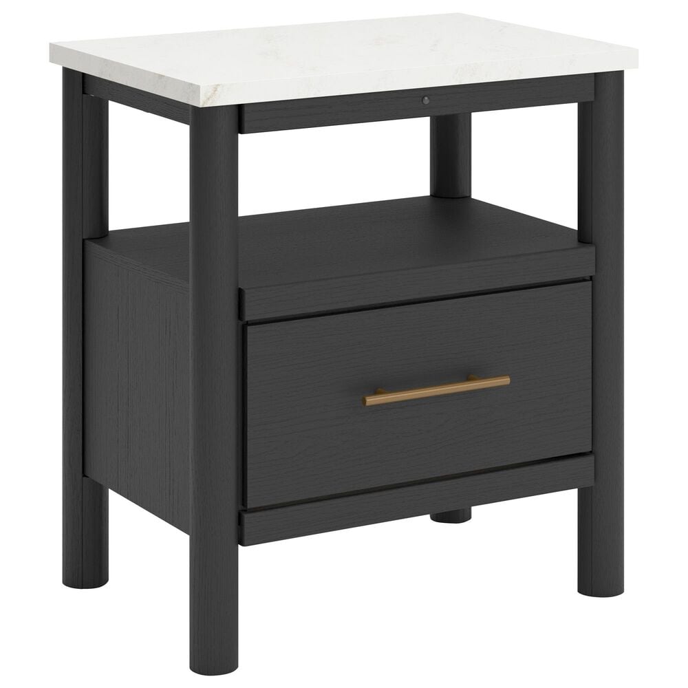 Ashley Cadmori 1-Drawer Nightstand in Matte Black and White, , large