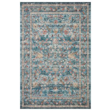 Rifle Paper Co. x Loloi Courtyard 3"6" x 5"6" Eve Blue Area Rug, , large