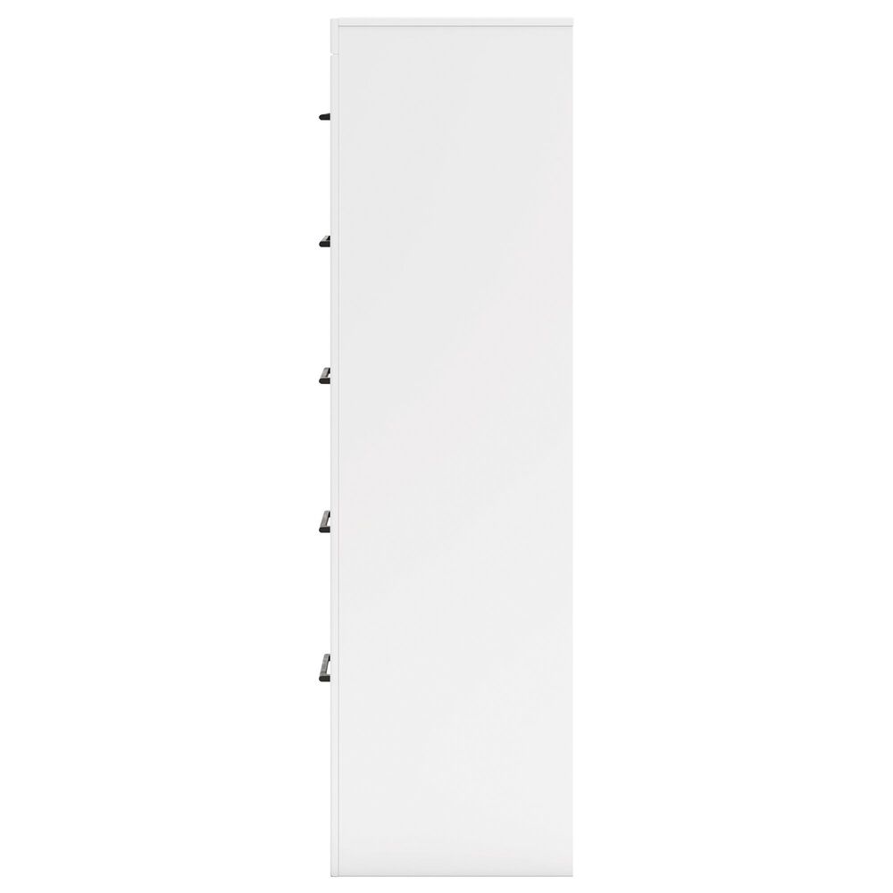 Ashley Charbitt 5-Drawer Chest in Matte White and Replicated Oak Grain, , large