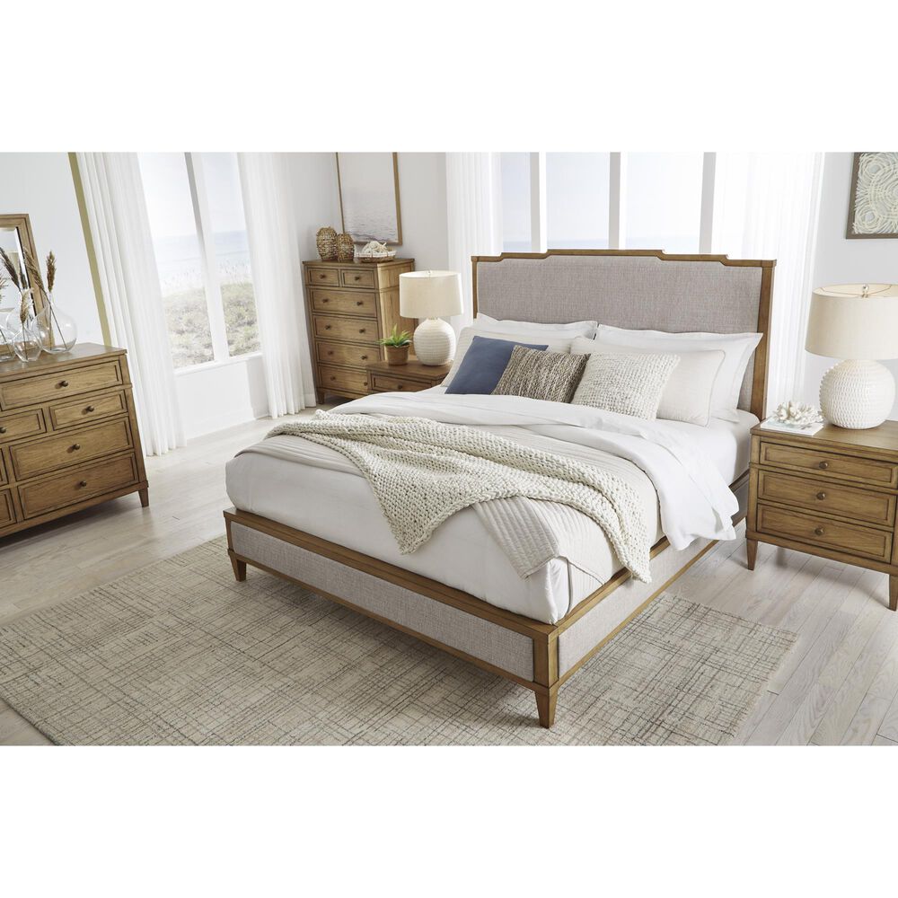 Ashley Sharlance California King Upholstered Panel Bed in Light Brown, , large