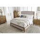 Ashley Sharlance California King Upholstered Panel Bed in Light Brown, , large