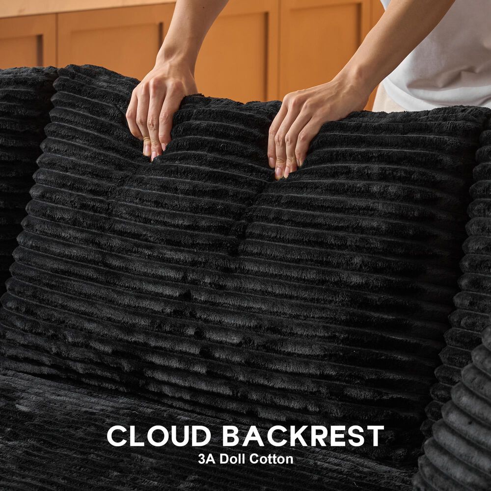 HOMLUX 108" Modular Sofa Set in Black, , large