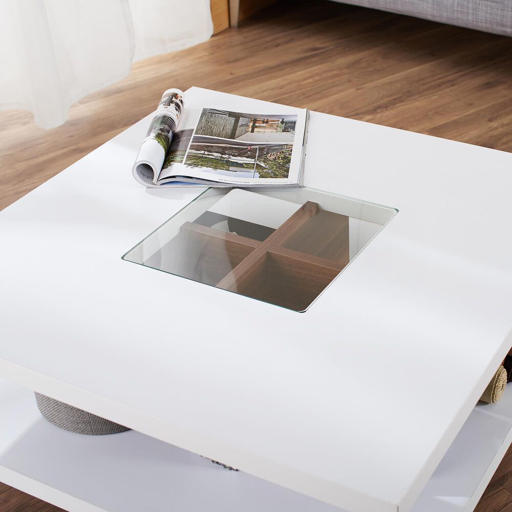 Furniture of America Humphrey Storage Coffee table in White, , large