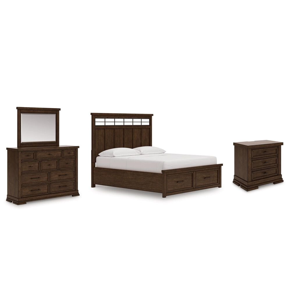 Ashley Taffenbrook 4-Piece California King Storage Bedroom Set in Medium Brown and Black, , large