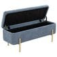 Lumisource Daniella Storage Bench with Blue Cushion in Gold, , large