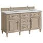 James Martin Vanities Lorelai 60" Double Vanity in Whitewashed Oak with 3 cm White Zeus Quartz Top, , large