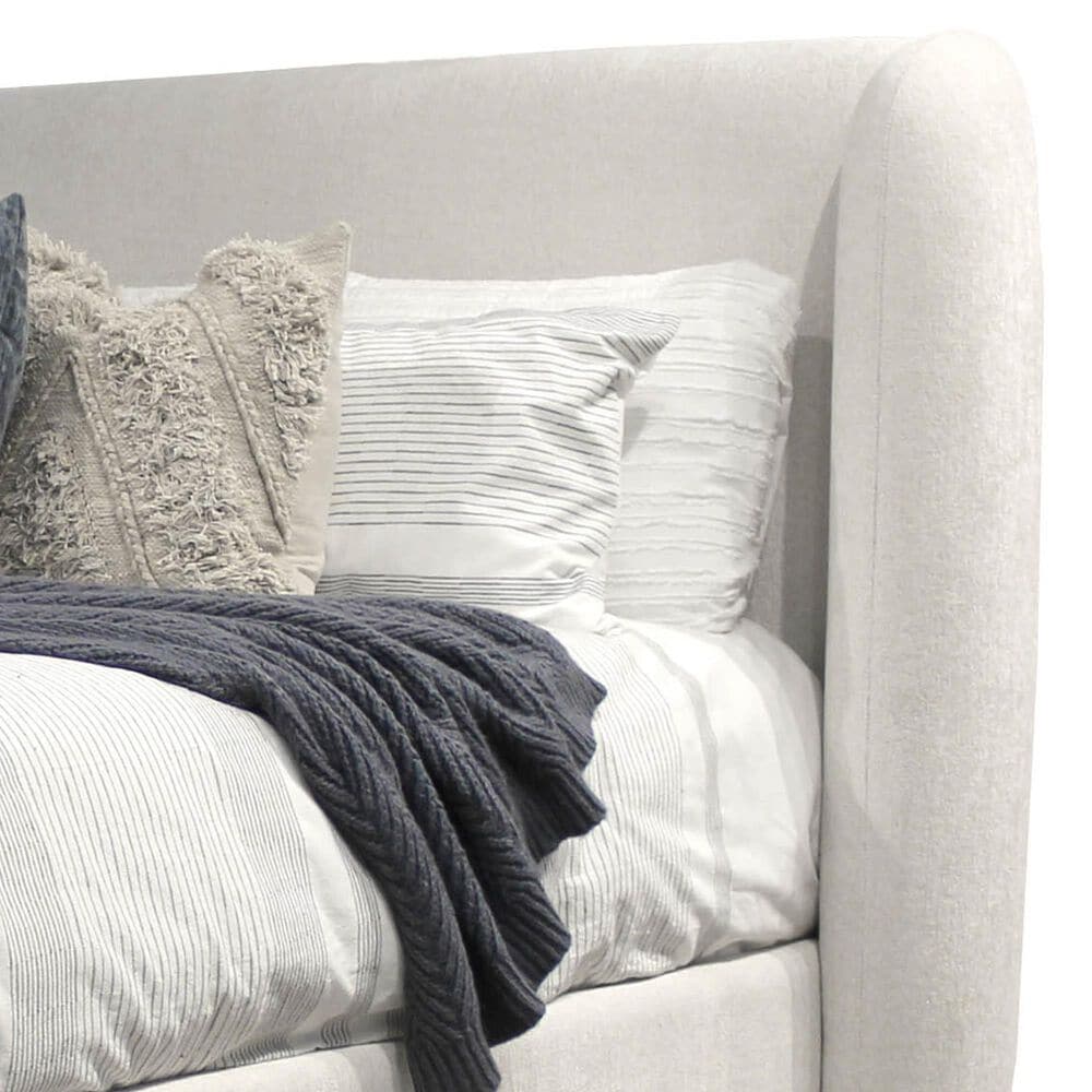 Simeon Collection Shiloh King Upholstered Bed in White Mocha, , large