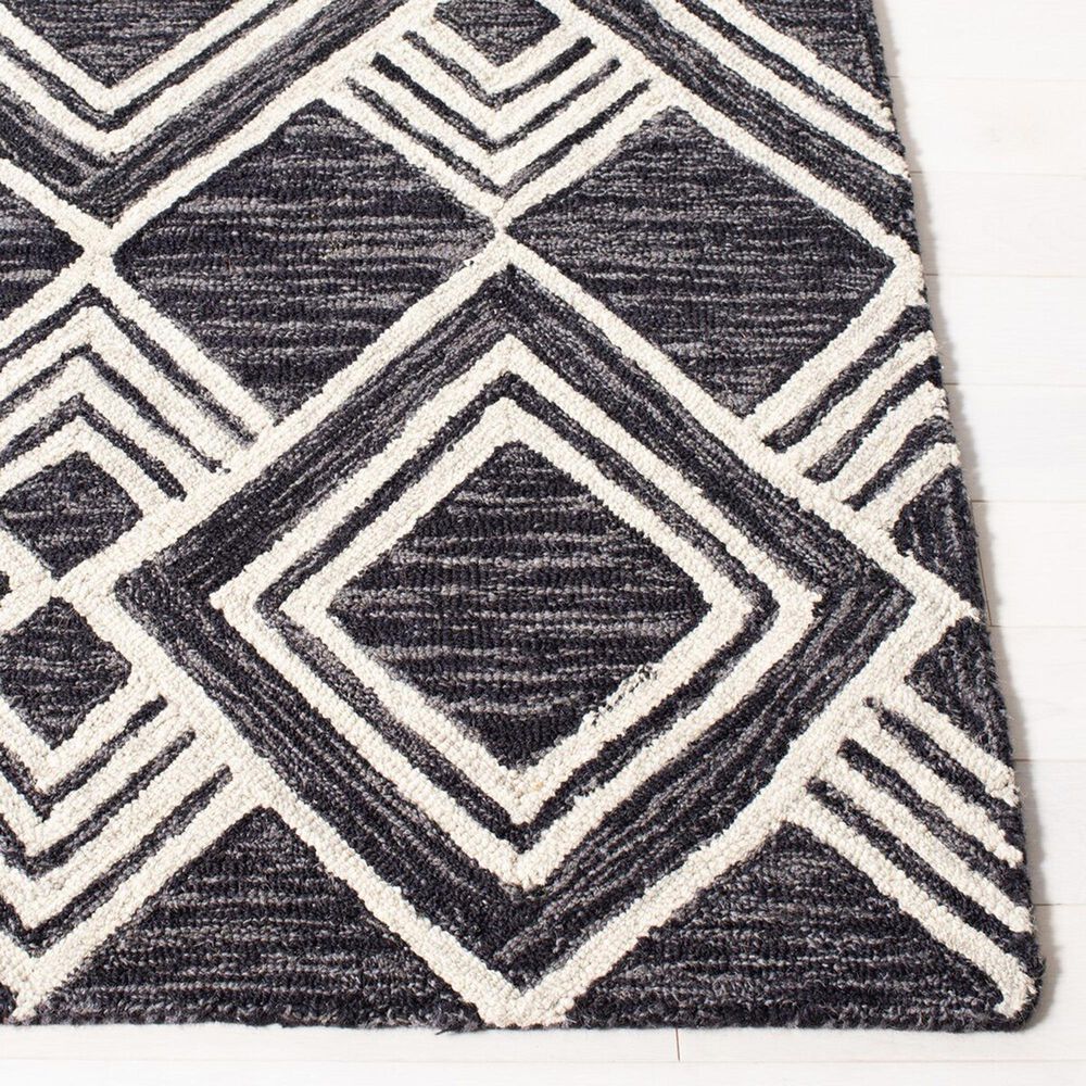 Safavieh Micro-Loop MLP154H 4&#39; x 6&#39; Charcoal and Ivory Area Rug, , large