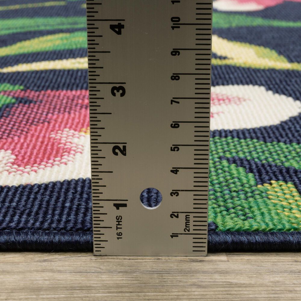 Oriental Weavers Havana HAV12 Navy and Multicolor 3'3" x 5' Indoor/Outdoor Area Rug, , large