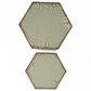 Hearth and Haven Selva 2-Piece Outdoor Hexagon Metal Side Table Set in Antique Green, , large