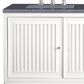 James Martin Vanities Athens 60" Double Bathroom Vanity in Glossy White with 3 cm Charcoal Soapstone Quartz Top and Rectangular Sinks, , large