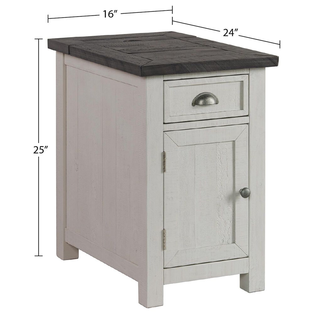 Martin Svensson Home Monterey Power Chairside Table in White Stain and Grey, , large