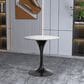 Leisuremod LeisureMod Verve Collection 27 Round Dining Table, Black Base with Sintered Stone White Top, , large