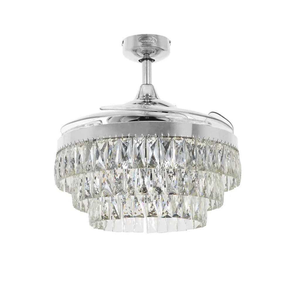 Beacon Lighting Veil 48&quot; Ceiling Fan with Clear Blades in Chrome, , large